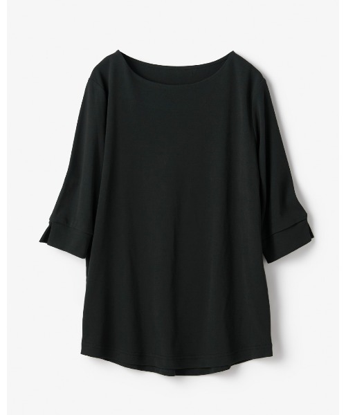 DoCLASSE（ ドゥクラッセ）の「ハイカウントコットン・ボートネック／7分袖（Tシャツ/カットソー・レディース・チャコール/ブラック/グレー・S）」の4枚目の写真