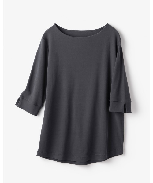DoCLASSE（ ドゥクラッセ）の「ハイカウントコットン・ボートネック／7分袖（Tシャツ/カットソー・レディース・チャコール/ブラック/グレー・S）」の11枚目の写真