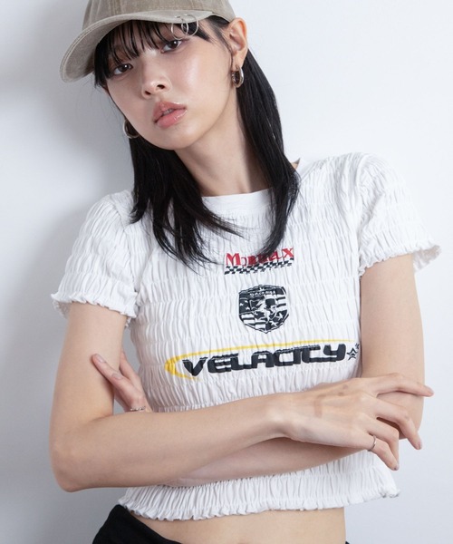 3.3 Field Trip (3.3フィールドトリップ)の「3.3 Field Trip/ギャザーデザインTEE(Tシャツ/カットソー・レディース・ブラック/ホワイト/ネイビー・FREE)」の21枚目の写真