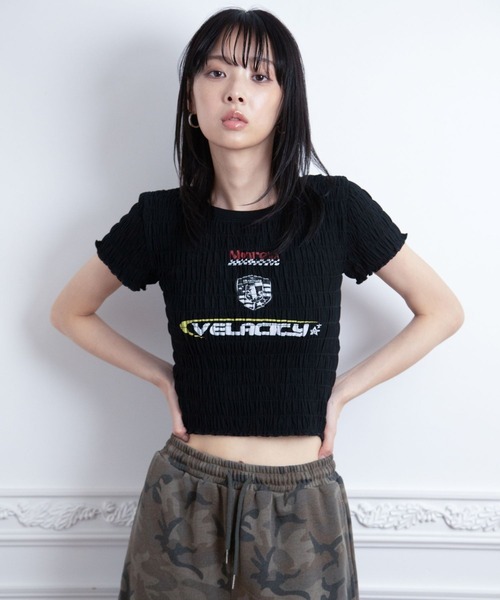 3.3 Field Trip (3.3フィールドトリップ)の「3.3 Field Trip/ギャザーデザインTEE(Tシャツ/カットソー・レディース・ブラック/ホワイト/ネイビー・FREE)」の15枚目の写真