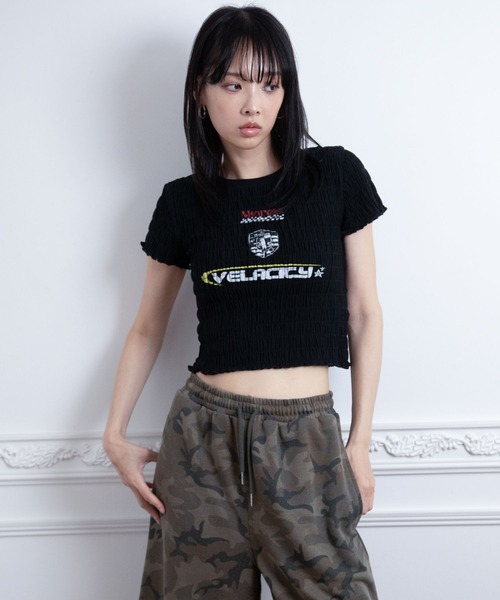 3.3 Field Trip (3.3フィールドトリップ)の「3.3 Field Trip/ギャザーデザインTEE(Tシャツ/カットソー・レディース・ブラック/ホワイト/ネイビー・FREE)」の14枚目の写真
