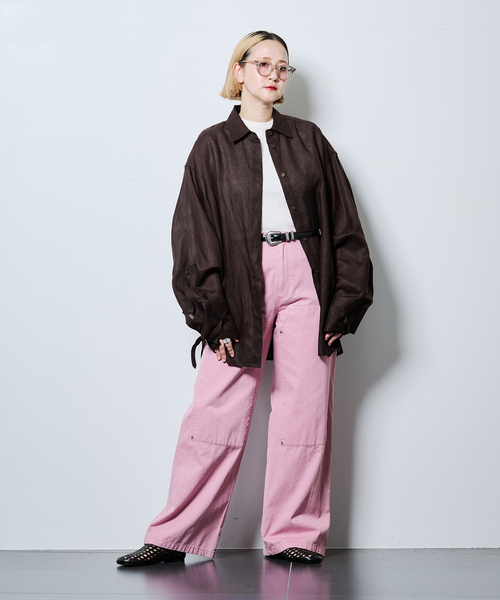 CITYSHOP(シティーショップ)の「BELT CUFFS OVER シャツ(シャツ/ブラウス・レディース・ブラック/ブラウン系その他・FREE)」の15枚目の写真