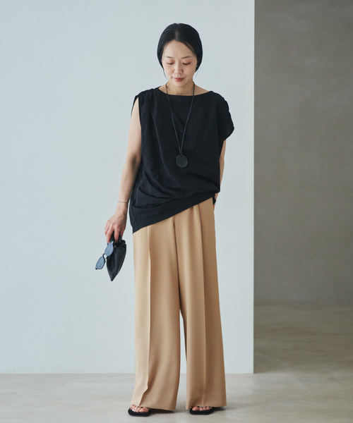 plage（プラージュ）の「Sleeveless gather TEE（Tシャツ/カットソー・レディース・ホワイト/ブラウン/ブラック・FREE）」の7枚目の写真