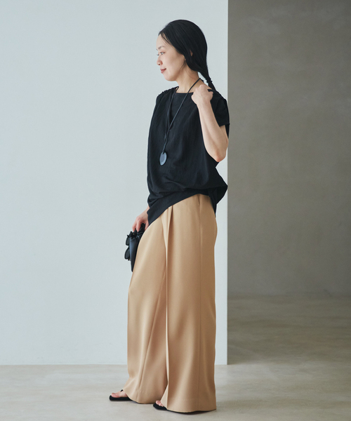 plage（プラージュ）の「Sleeveless gather TEE（Tシャツ/カットソー・レディース・ホワイト/ブラウン/ブラック・FREE）」の8枚目の写真
