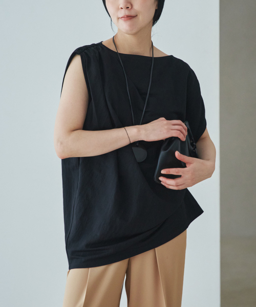 plage（プラージュ）の「Sleeveless gather TEE（Tシャツ/カットソー・レディース・ホワイト/ブラウン/ブラック・FREE）」の11枚目の写真