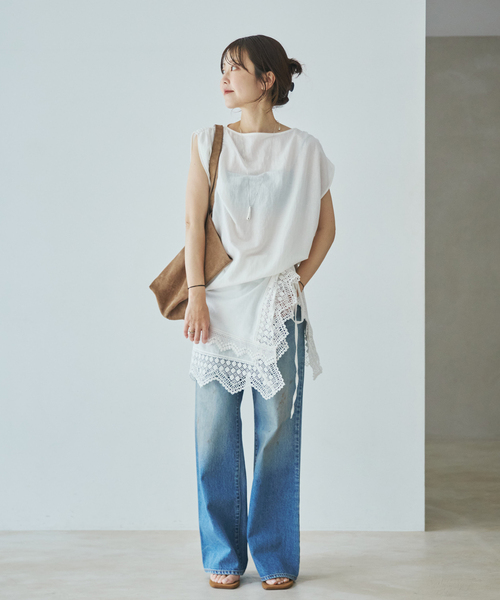 plage（プラージュ）の「Sleeveless gather TEE（Tシャツ/カットソー・レディース・ホワイト/ブラウン/ブラック・FREE）」の13枚目の写真
