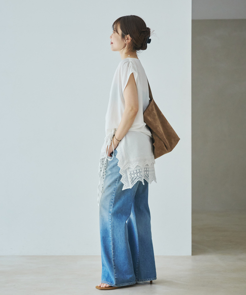 plage（プラージュ）の「Sleeveless gather TEE（Tシャツ/カットソー・レディース・ホワイト/ブラウン/ブラック・FREE）」の14枚目の写真