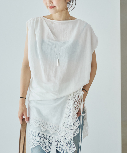plage（プラージュ）の「Sleeveless gather TEE（Tシャツ/カットソー・レディース・ホワイト/ブラウン/ブラック・FREE）」の16枚目の写真
