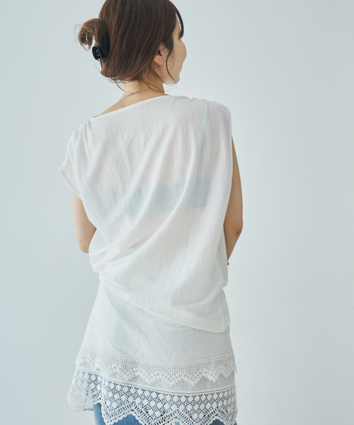 plage（プラージュ）の「Sleeveless gather TEE（Tシャツ/カットソー・レディース・ホワイト/ブラウン/ブラック・FREE）」の18枚目の写真