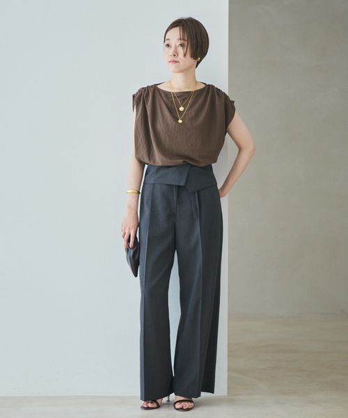plage（プラージュ）の「Sleeveless gather TEE（Tシャツ/カットソー・レディース・ホワイト/ブラウン/ブラック・FREE）」の21枚目の写真