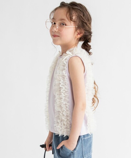 BRANSHES(ブランシェス)の「【プチレディ】ボリュームフリルタンクトップ(タンクトップ・キッズ・ラベンダー/チャコールグレー・90/120/140/110/100/150/130)」の7枚目の写真