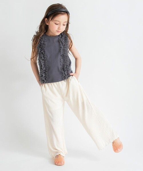 BRANSHES(ブランシェス)の「【プチレディ】ボリュームフリルタンクトップ(タンクトップ・キッズ・ラベンダー/チャコールグレー・90/120/140/110/100/150/130)」の12枚目の写真