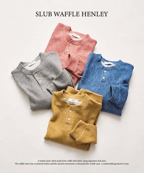 417 EDIFICE(フォーワンセブンエディフィス)の「スラブワッフル ヘンリーネックTシャツ(Tシャツ/カットソー・メンズ・イエロー系その他/ブルー系その他/グレー/ピンク系その他・LARGE/MEDIUM)」の5枚目の写真