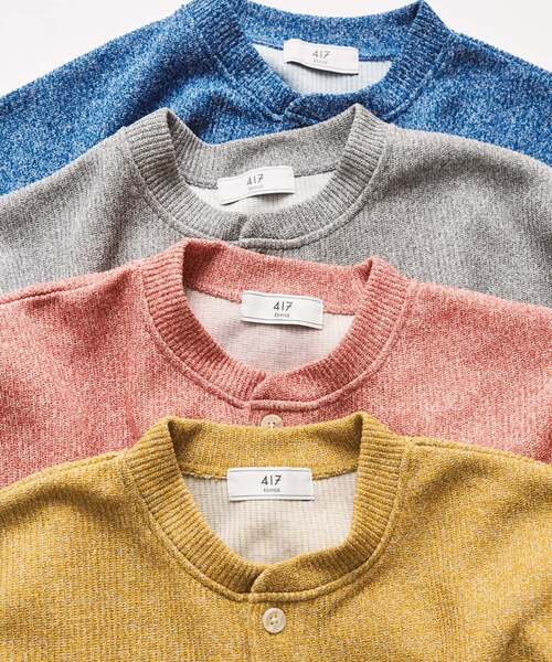 417 EDIFICE(フォーワンセブンエディフィス)の「スラブワッフル ヘンリーネックTシャツ(Tシャツ/カットソー・メンズ・イエロー系その他/ブルー系その他/グレー/ピンク系その他・LARGE/MEDIUM)」の10枚目の写真