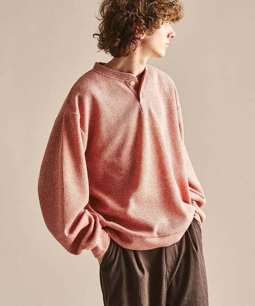 417 EDIFICE(フォーワンセブンエディフィス)の「スラブワッフル ヘンリーネックTシャツ(Tシャツ/カットソー・メンズ・イエロー系その他/ブルー系その他/グレー/ピンク系その他・LARGE/MEDIUM)」の20枚目の写真