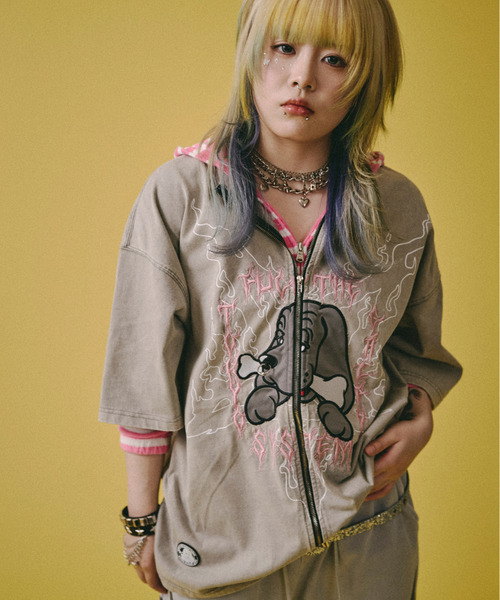 GALFY(ガルフィー)の「『GALFY/ガルフィー』ハーフ&ハーフTee【Z】(Tシャツ/カットソー・レディース・ブラック・L)」の6枚目の写真
