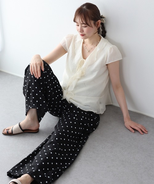 BLUEEAST(ブルーイースト)の「ドットイージーパンツ(その他パンツ・レディース・ブラック/ホワイト・MEDIUM)」の1枚目の写真