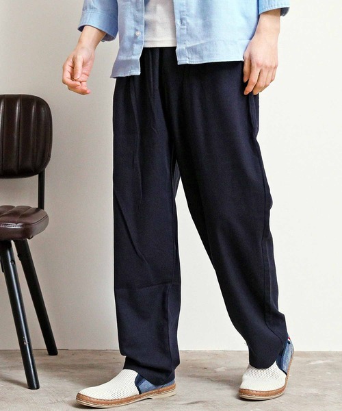 TopIsm（トップイズム）の「リネン混 無地 シェフパンツ（チノパンツ・メンズ・ピンク/サックスブルー/カーキ/ベージュ/グレー/ブラック/ネイビー/ホワイト・XL/L/M）」の6枚目の写真