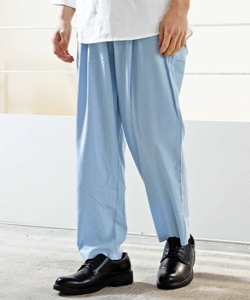 TopIsm（トップイズム）の「リネン混 無地 シェフパンツ（チノパンツ・メンズ・ピンク/サックスブルー/カーキ/ベージュ/グレー/ブラック/ネイビー/ホワイト・XL/L/M）」の7枚目の写真