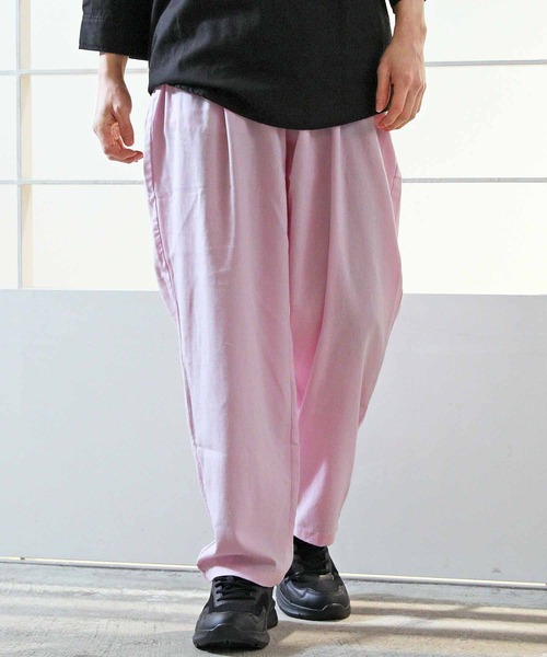 TopIsm（トップイズム）の「リネン混 無地 シェフパンツ（チノパンツ・メンズ・ピンク/サックスブルー/カーキ/ベージュ/グレー/ブラック/ネイビー/ホワイト・XL/L/M）」の8枚目の写真