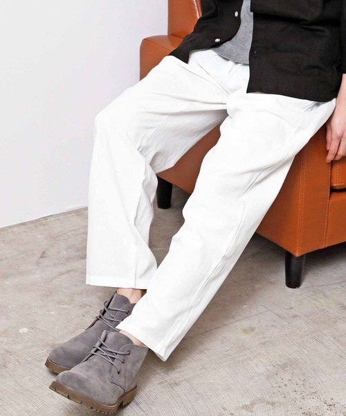 TopIsm（トップイズム）の「リネン混 無地 シェフパンツ（チノパンツ・メンズ・ピンク/サックスブルー/カーキ/ベージュ/グレー/ブラック/ネイビー/ホワイト・XL/L/M）」の9枚目の写真