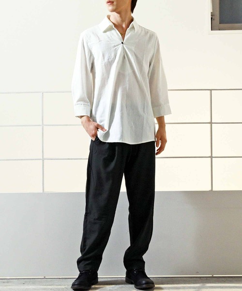 TopIsm（トップイズム）の「リネン混 無地 シェフパンツ（チノパンツ・メンズ・ピンク/サックスブルー/カーキ/ベージュ/グレー/ブラック/ネイビー/ホワイト・XL/L/M）」の11枚目の写真