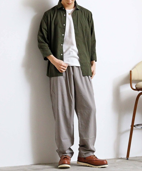 TopIsm（トップイズム）の「リネン混 無地 シェフパンツ（チノパンツ・メンズ・ピンク/サックスブルー/カーキ/ベージュ/グレー/ブラック/ネイビー/ホワイト・XL/L/M）」の12枚目の写真