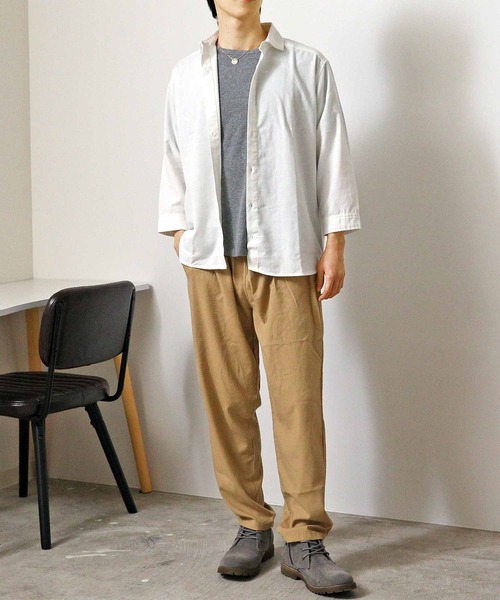 TopIsm（トップイズム）の「リネン混 無地 シェフパンツ（チノパンツ・メンズ・ピンク/サックスブルー/カーキ/ベージュ/グレー/ブラック/ネイビー/ホワイト・XL/L/M）」の13枚目の写真