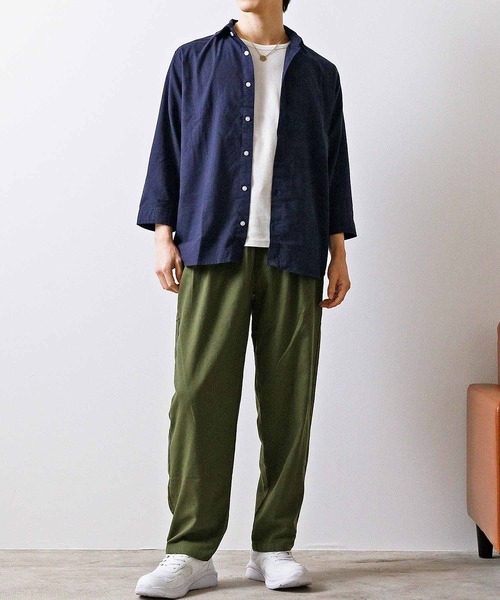TopIsm（トップイズム）の「リネン混 無地 シェフパンツ（チノパンツ・メンズ・ピンク/サックスブルー/カーキ/ベージュ/グレー/ブラック/ネイビー/ホワイト・XL/L/M）」の14枚目の写真