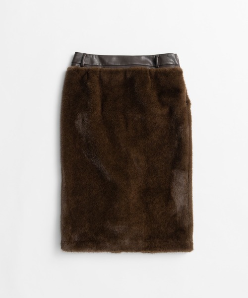 PRANK PROJECT（プランクプロジェクト）の「【2026Autumn Pre-Order】ドッキングファースカート / Docking Fur Skirt（スカート・レディース・ブラウン/ホワイト・38/36）」の20枚目の写真