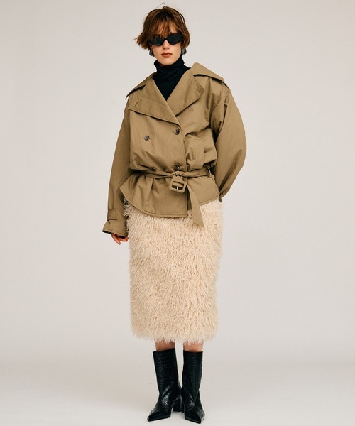PRANK PROJECT（プランクプロジェクト）の「【2026Autumn Pre-Order】ドッキングファースカート / Docking Fur Skirt（スカート・レディース・ブラウン/ホワイト・38/36）」の8枚目の写真