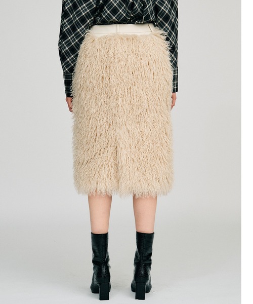 PRANK PROJECT（プランクプロジェクト）の「【2026Autumn Pre-Order】ドッキングファースカート / Docking Fur Skirt（スカート・レディース・ブラウン/ホワイト・38/36）」の18枚目の写真