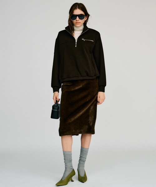 PRANK PROJECT（プランクプロジェクト）の「【2026Autumn Pre-Order】ドッキングファースカート / Docking Fur Skirt（スカート・レディース・ブラウン/ホワイト・38/36）」の3枚目の写真