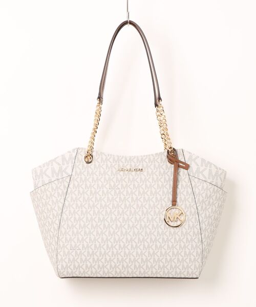 MICHAEL KORS(マイケルコース)の「JET SET ショルダーバッグ ラージ - Mkシグネチャー(ショルダーバッグ・レディース・ホワイト系・FREE)」の1枚目の写真