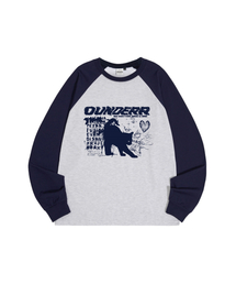 OUNDERR（オアンダーアール）の「モノ_コレクション_キャット_ラグラン_オーバーサイズ_ロングスリーブ [ネイビー]（Tシャツ/カットソー）」