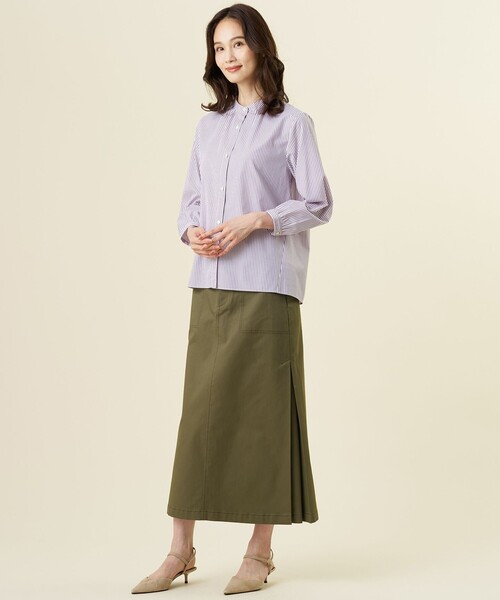 J.PRESS Ladies（J.プレス レディス）の「【WEB限定・一枚で着映え】コンパクトエステネージュ 襟 袖 リムーバル シャツ ブラウス（シャツ/ブラウス・レディース・ネイビー系1/ライトグレー系1/サックスブルー系・XS）」の22枚目の写真
