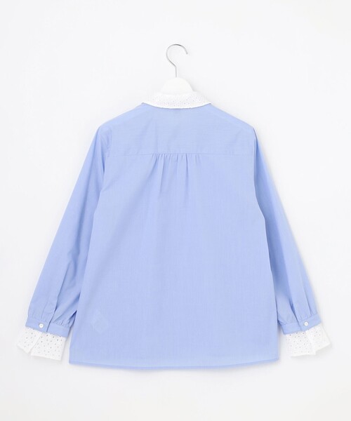 J.PRESS Ladies（J.プレス レディス）の「【WEB限定・一枚で着映え】コンパクトエステネージュ 襟 袖 リムーバル シャツ ブラウス（シャツ/ブラウス・レディース・ネイビー系1/ライトグレー系1/サックスブルー系・XS）」の4枚目の写真