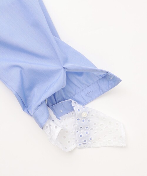 J.PRESS Ladies（J.プレス レディス）の「【WEB限定・一枚で着映え】コンパクトエステネージュ 襟 袖 リムーバル シャツ ブラウス（シャツ/ブラウス・レディース・ネイビー系1/ライトグレー系1/サックスブルー系・XS）」の8枚目の写真