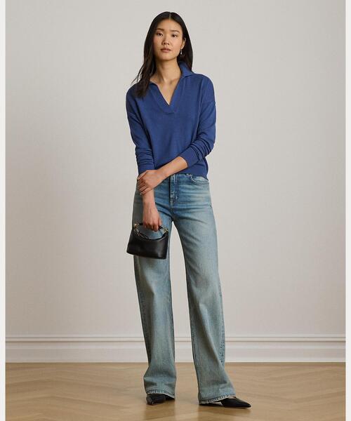 LAUREN RALPH LAUREN（ローレン ラルフ ローレン）の「コットンモダール ポロ セーター（ニット/セーター・レディース・パープル・S/M/L/XS）」の3枚目の写真