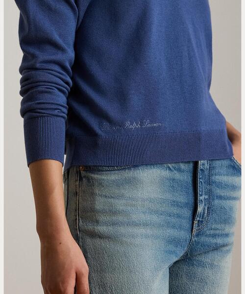 LAUREN RALPH LAUREN（ローレン ラルフ ローレン）の「コットンモダール ポロ セーター（ニット/セーター・レディース・パープル・S/M/L/XS）」の5枚目の写真