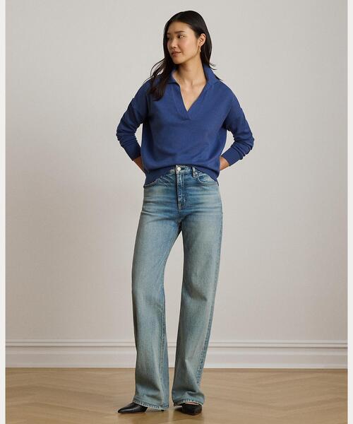 LAUREN RALPH LAUREN（ローレン ラルフ ローレン）の「コットンモダール ポロ セーター（ニット/セーター・レディース・パープル・S/M/L/XS）」の6枚目の写真