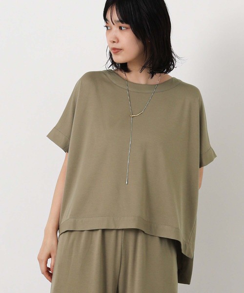 Gready Brilliant（グレディブリリアン）の「スムースボートフレンチスリーブ（Tシャツ/カットソー・レディース・モカ/ブラック・FREE）」の15枚目の写真
