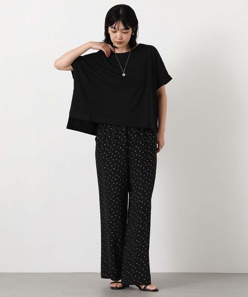 Gready Brilliant（グレディブリリアン）の「スムースボートフレンチスリーブ（Tシャツ/カットソー・レディース・モカ/ブラック・FREE）」の6枚目の写真