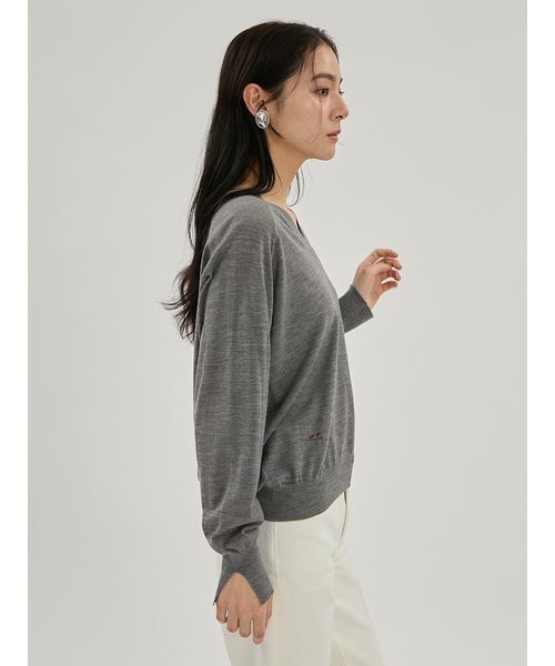 Mila Owen(ミラオーウェン)の「wool100%ハイゲージVネックニット(ニット/セーター・レディース・ボルドー/モカ/ライトブルー/グレー・F)」の18枚目の写真