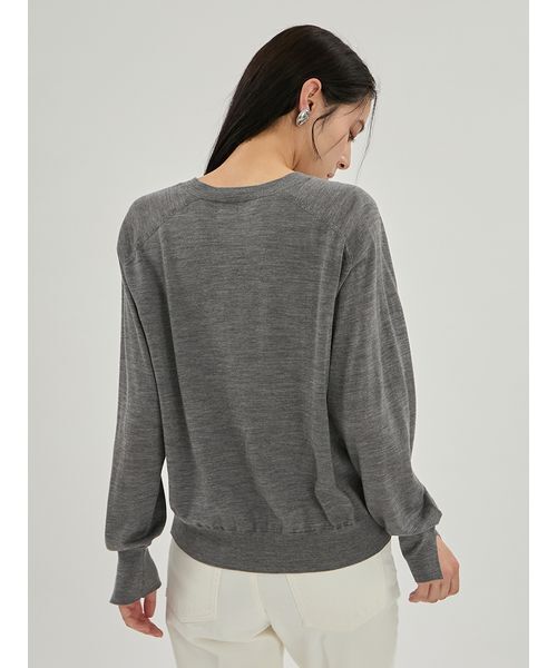 Mila Owen(ミラオーウェン)の「wool100%ハイゲージVネックニット(ニット/セーター・レディース・ボルドー/モカ/ライトブルー/グレー・F)」の19枚目の写真