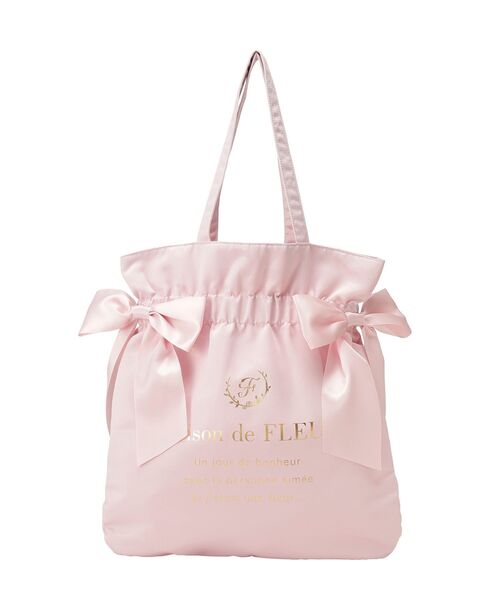 Maison de FLEUR(メゾンドフルール)の「ダブルリボンギャザートートバッグ(トートバッグ・レディース・ブラック/ピンク系その他2/ピンク・FREE)」の15枚目の写真