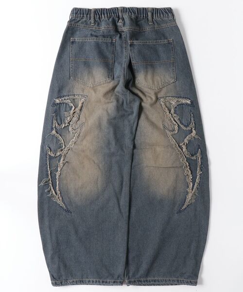 A'GEM/9 × .kom 『FREE DEE/フリーデイ』Cut-Off Tribal Curved Denim
