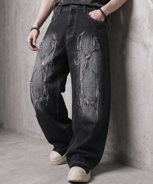 A'GEM/9 × .kom 『FREE DEE/フリーデイ』Cut-Off Tribal Curved Denim