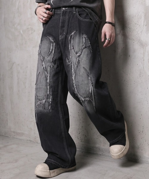 A'GEM/9 × .kom 『FREE DEE/フリーデイ』Cut-Off Tribal Curved Denim