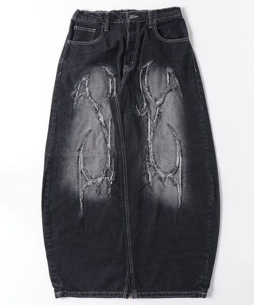A'GEM/9 × .kom 『FREE DEE/フリーデイ』Cut-Off Tribal Curved Denim